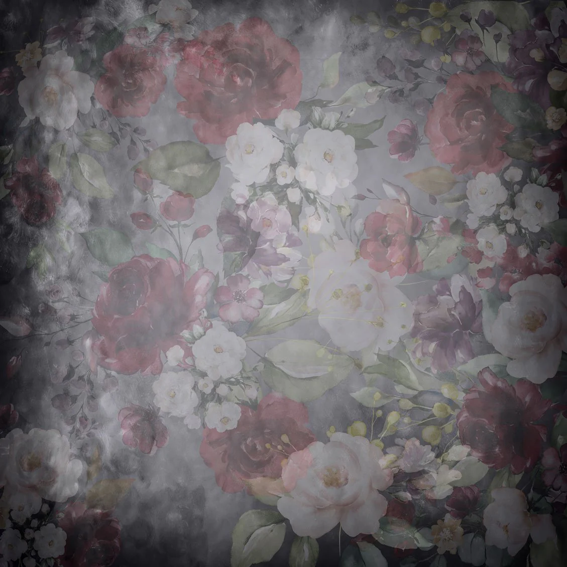 Kate Fine Art Floral Black Retro Backdrop designed by Arica Kirby - Image 2