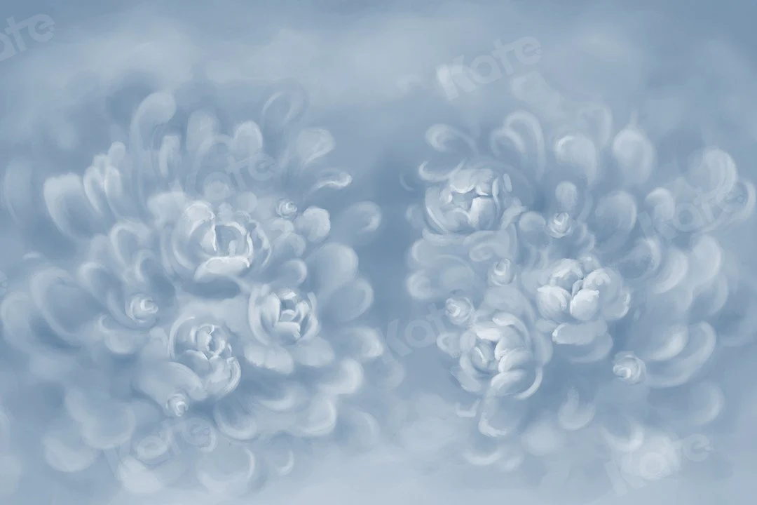 Kate Fine Art Gray Blue Flower Texture Backdrop Designed by GQ - Image 2
