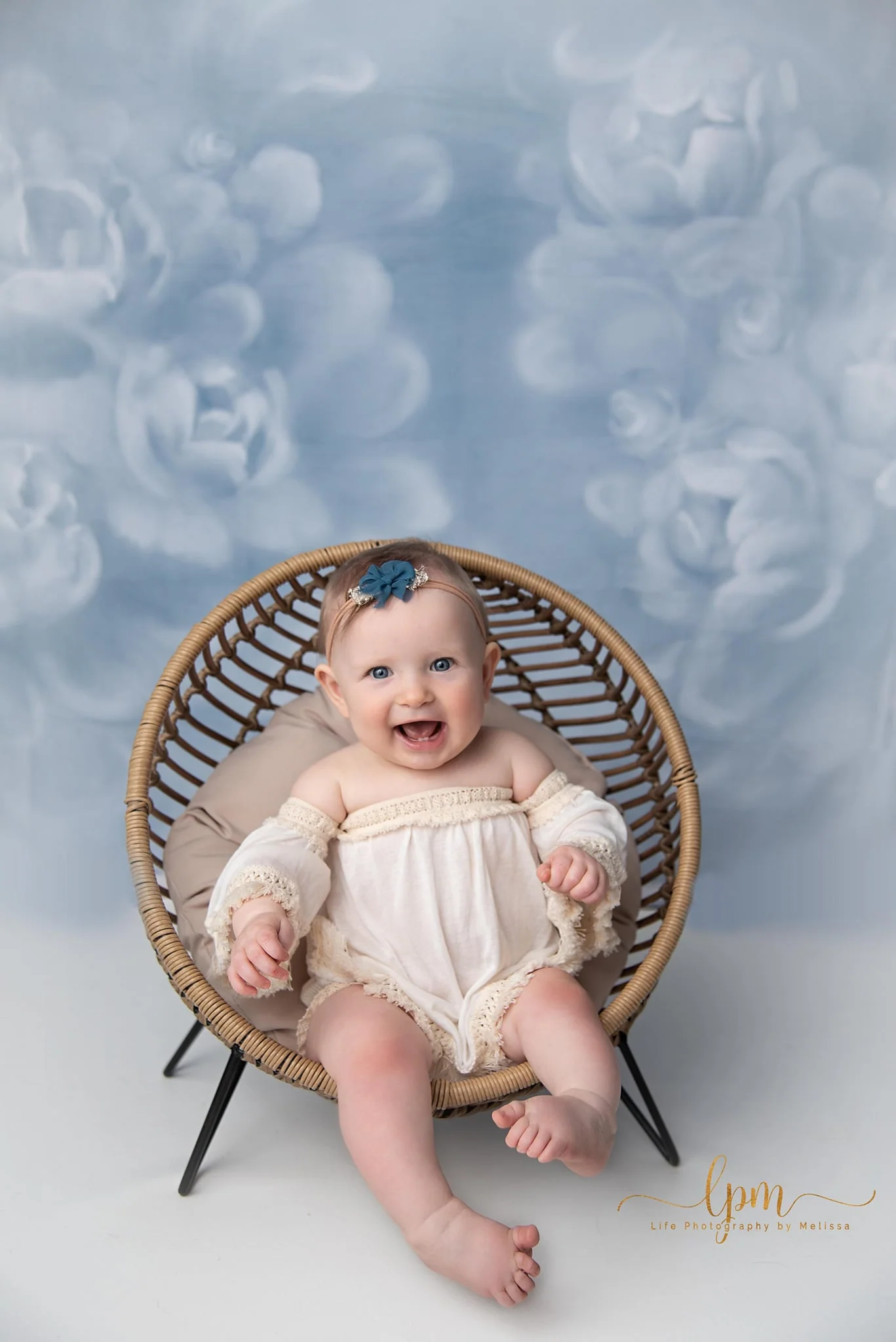 Kate Fine Art Gray Blue Flower Texture Backdrop Designed by GQ - Image 3