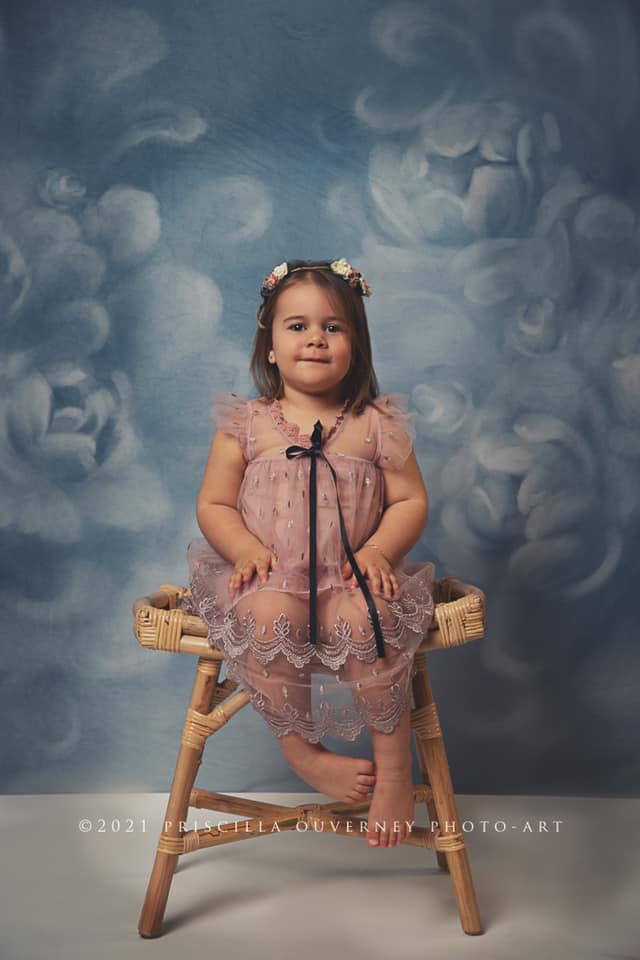 Kate Fine Art Gray Blue Flower Texture Backdrop Designed by GQ - Image 7