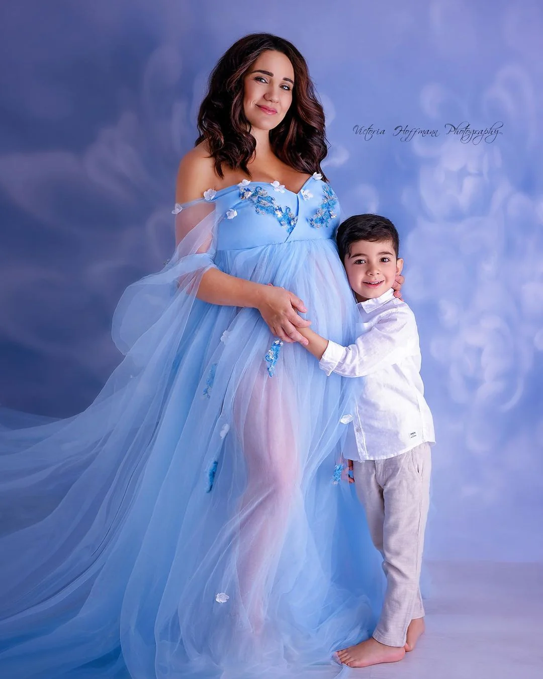 Kate Fine Art Gray Blue Flower Texture Backdrop Designed by GQ - Image 8