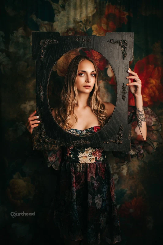 Kate Fine Art Retro Oil Painting Flowers Backdrop for Photography - Image 3