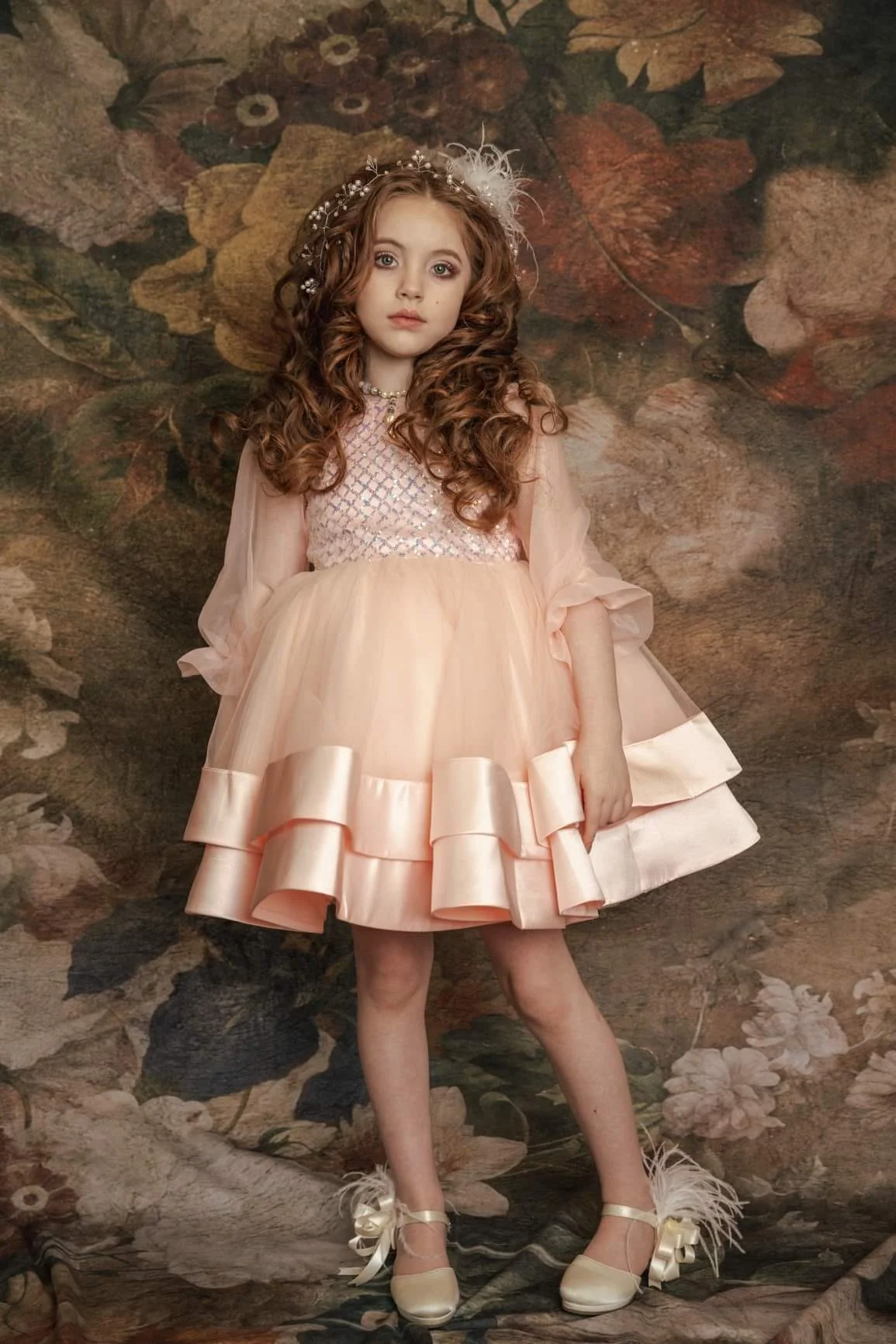Kate Fine Art Retro Oil Painting Flowers Backdrop for Photography - Image 4
