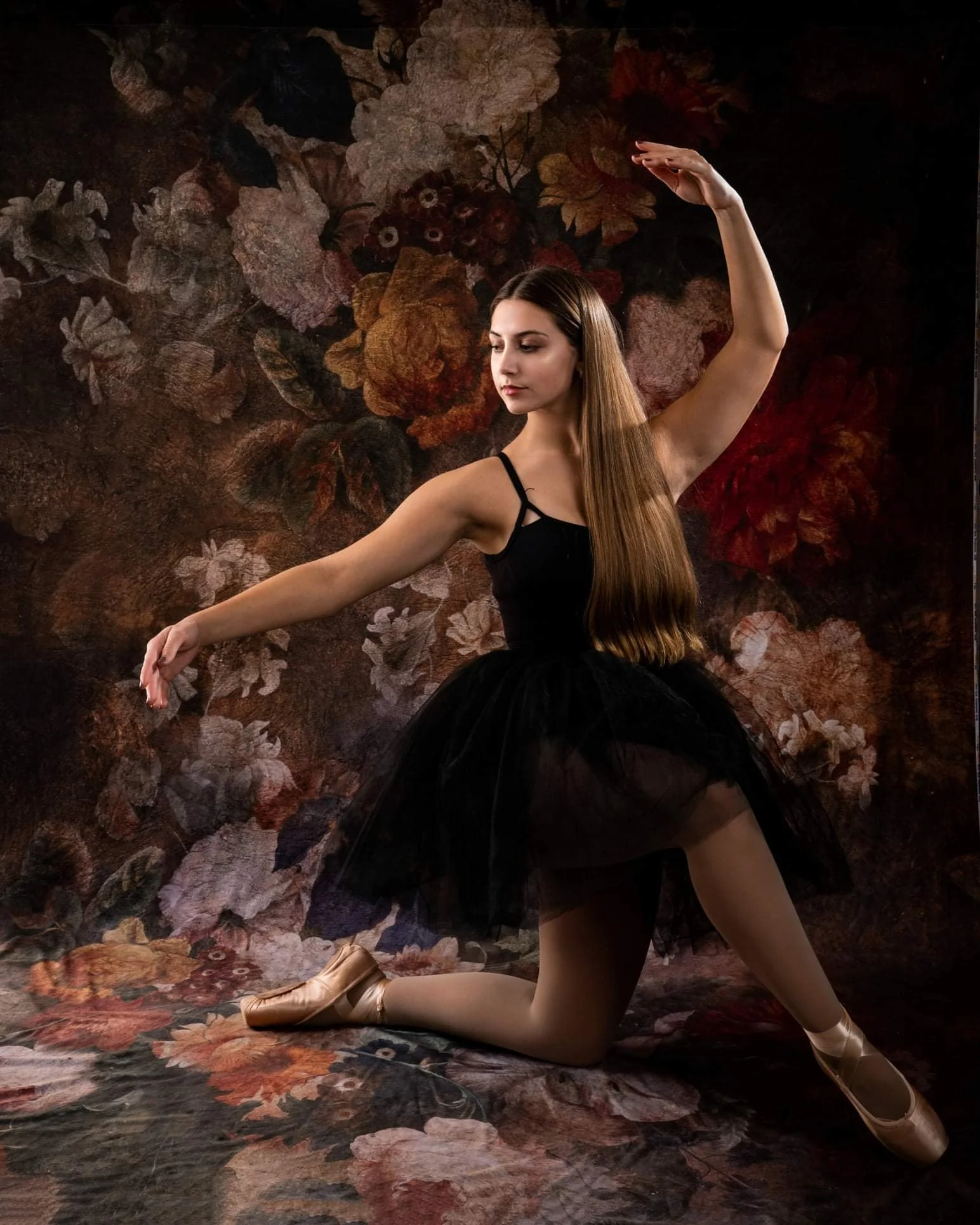 Kate Fine Art Retro Oil Painting Flowers Backdrop for Photography - Image 5