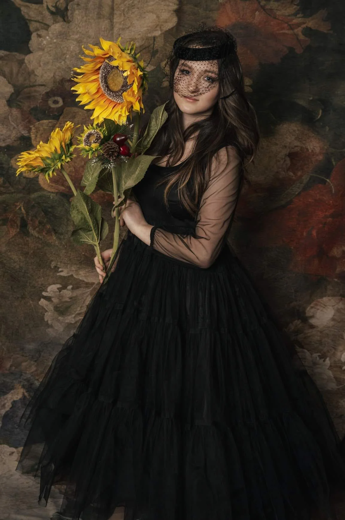Kate Fine Art Retro Oil Painting Flowers Backdrop for Photography - Image 6