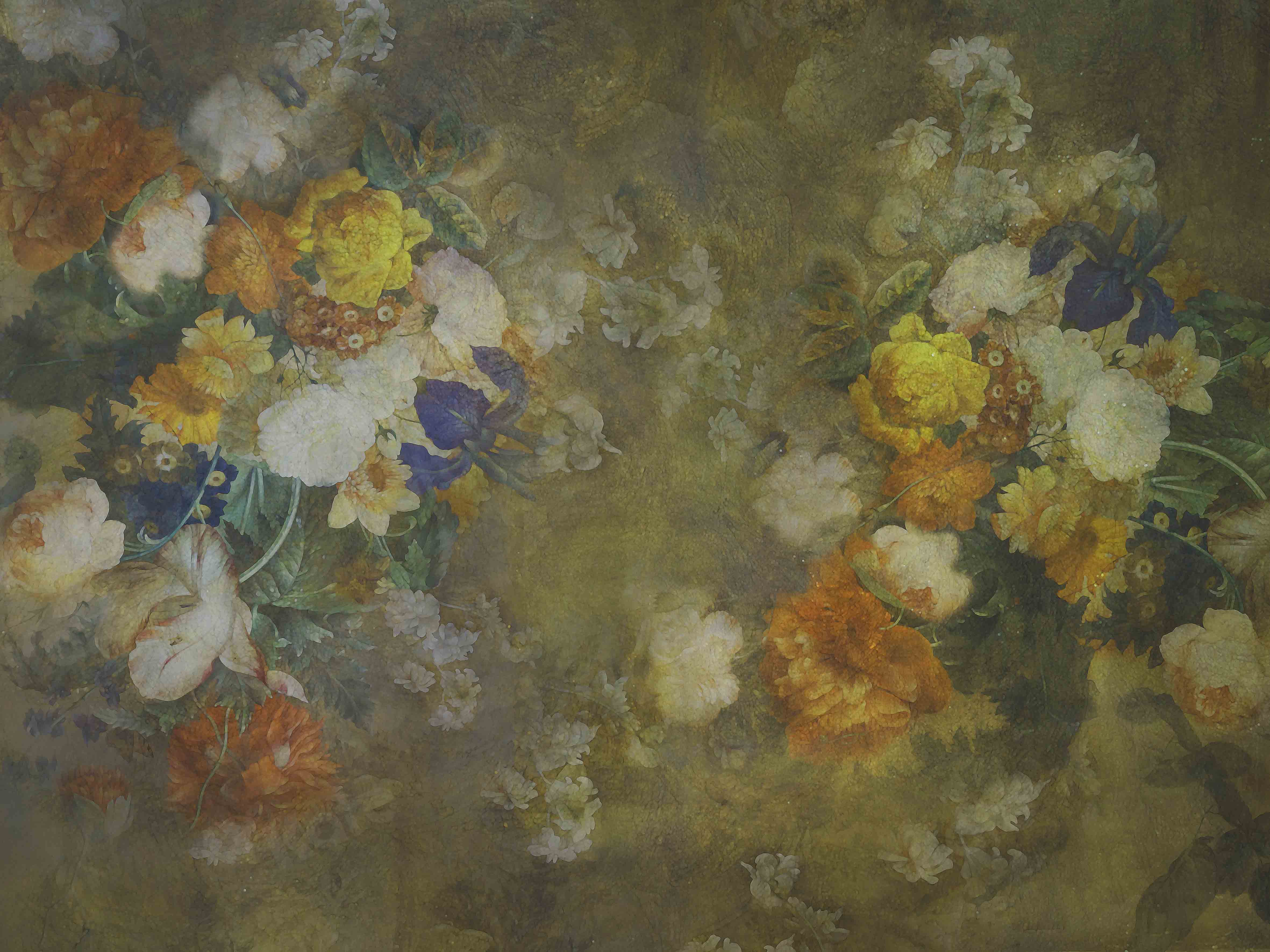 Kate Fine Art Retro Brown Flowers Backdrop for Photography - Image 2