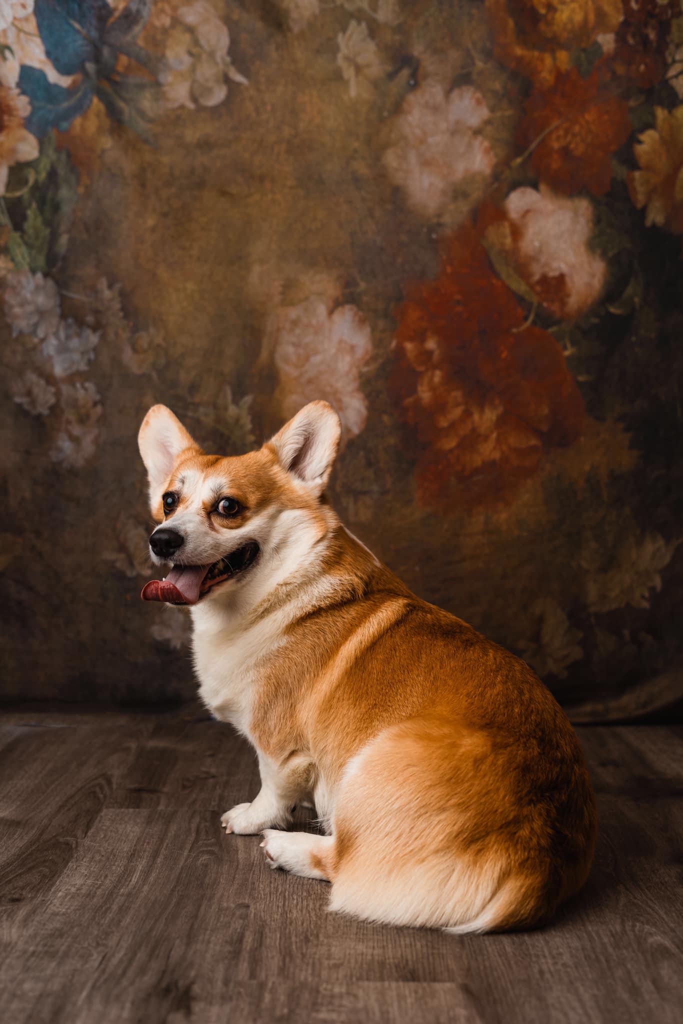 Kate Fine Art Retro Brown Flowers Backdrop for Photography - Image 3