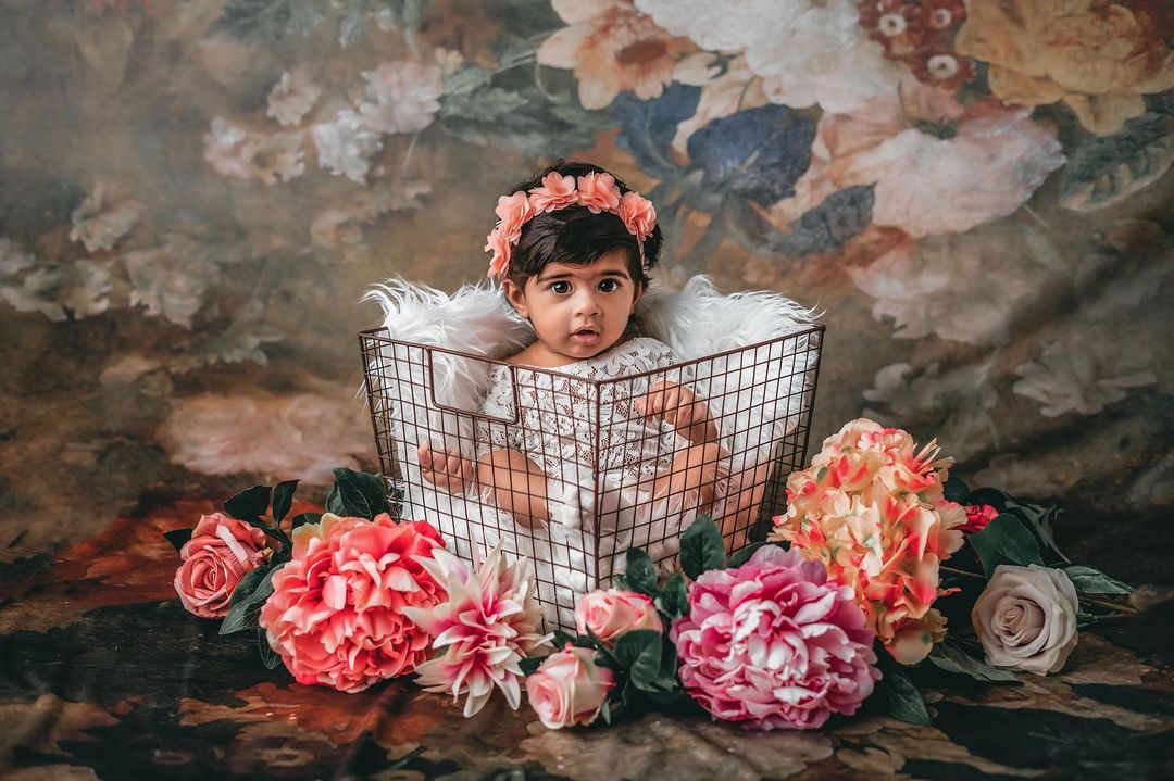 Kate Fine Art Retro Brown Flowers Backdrop for Photography - Image 4