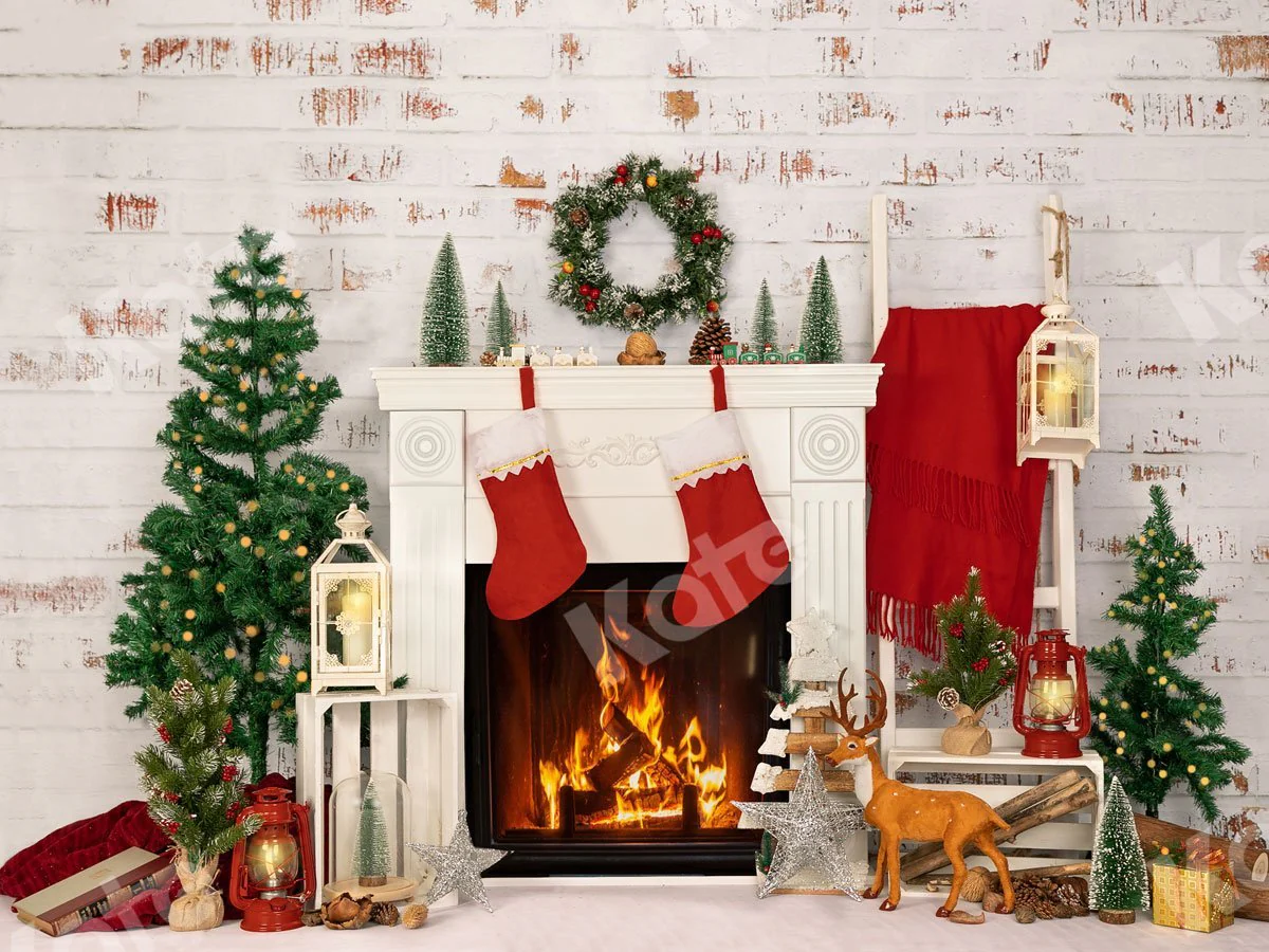 Kate Fireplace Tree Backdrop Designed by Jia Chan Photography