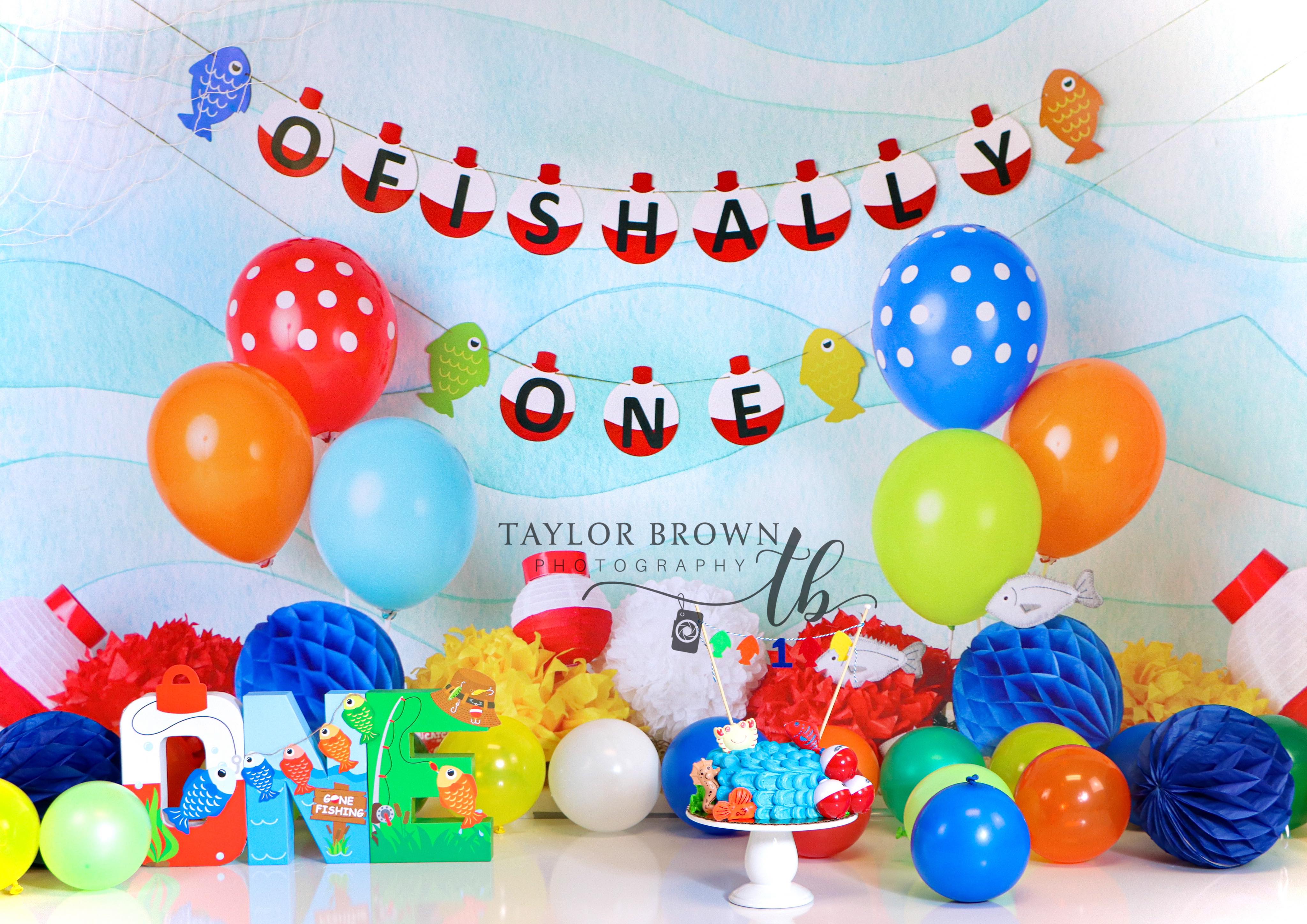 Kate Fishing 1st Birthday Backdrop Designed by Mandy Ringe Photography - Image 3