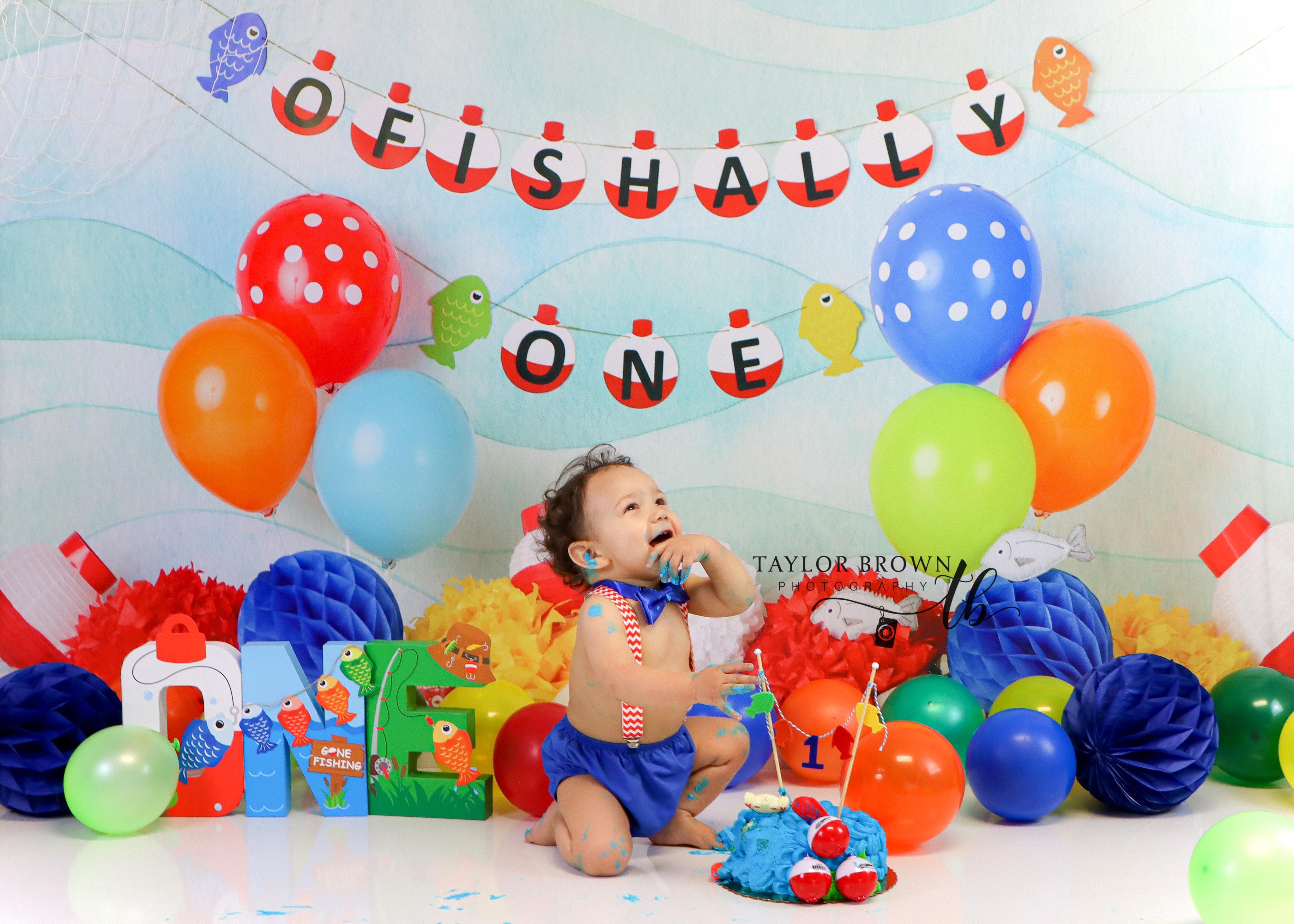 Kate Fishing 1st Birthday Backdrop Designed by Mandy Ringe Photography - Image 4