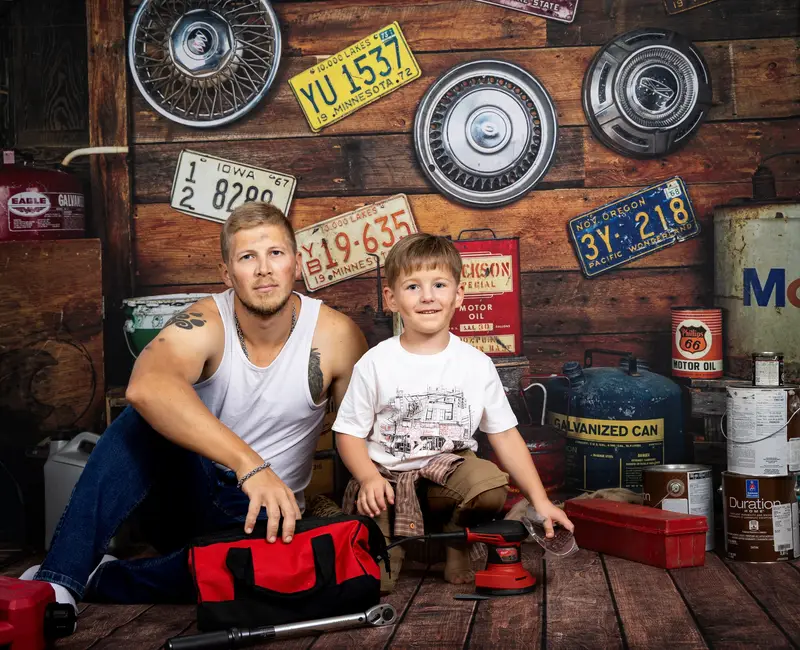Kate Garage Boys/Father's Day Backdrop Designed by Arica Kirby
