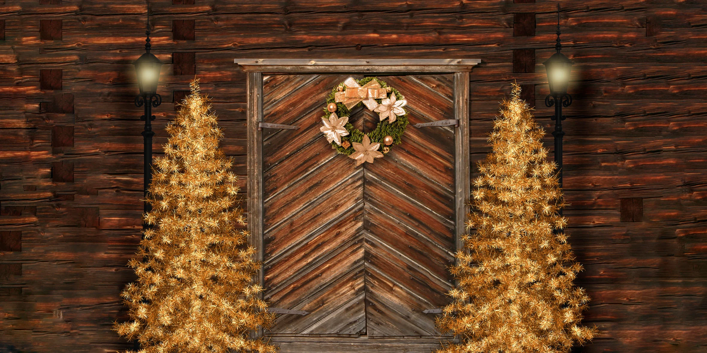 Kate Gold Christmas Trees Door Backdrop Designed by Chain Photography - Image 3