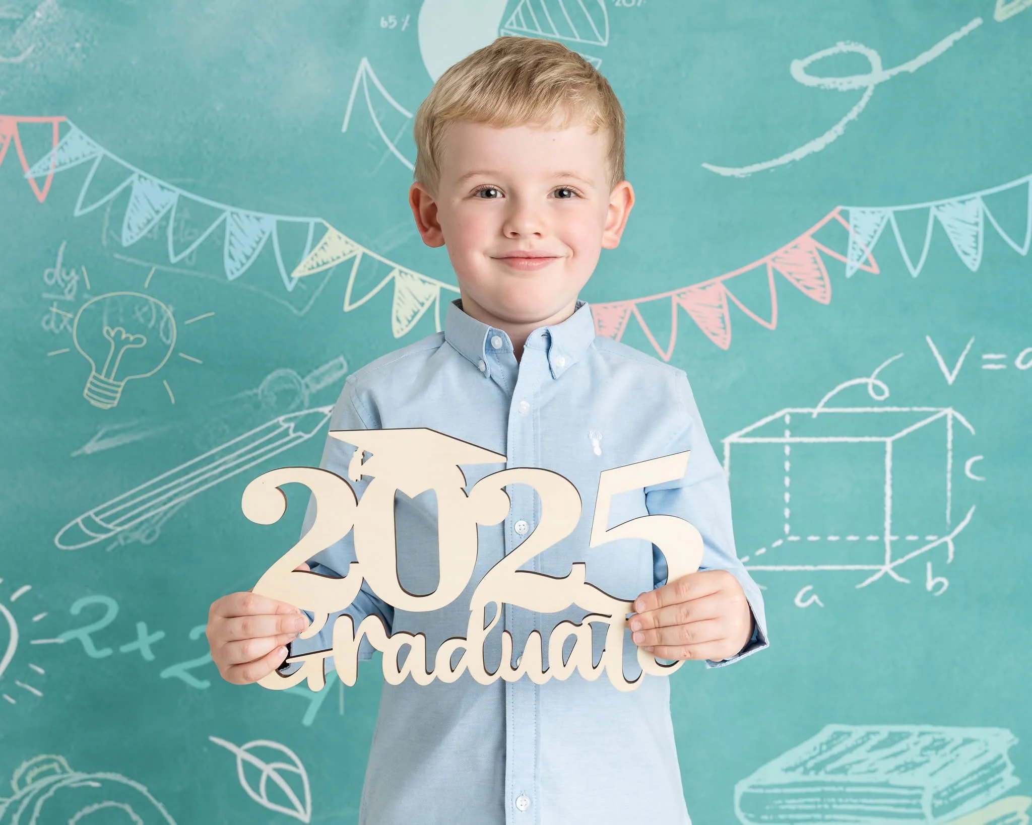Kate Back to School Backdrop Green Blackboard Designed by Chain Photography