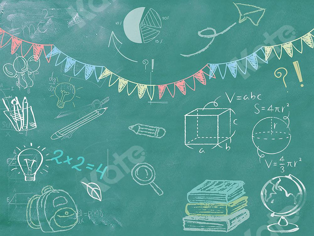 Kate Back to School Backdrop Green Blackboard Designed by Chain Photography - Image 2