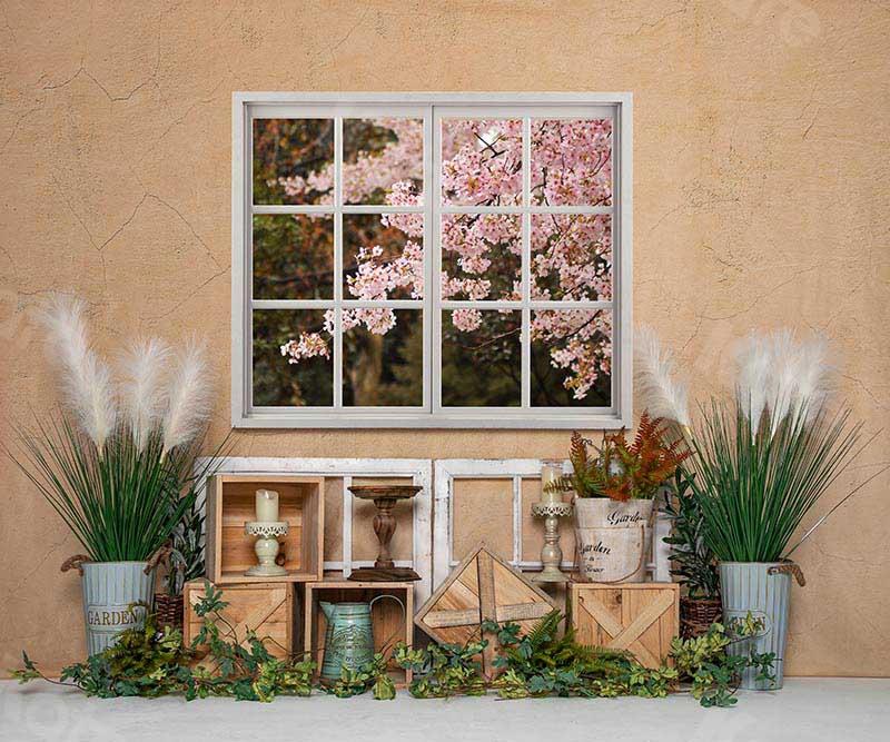 Kate Spring Indoor Window Cherry Blossoms Backdrop Designed by Emetselch - Image 5