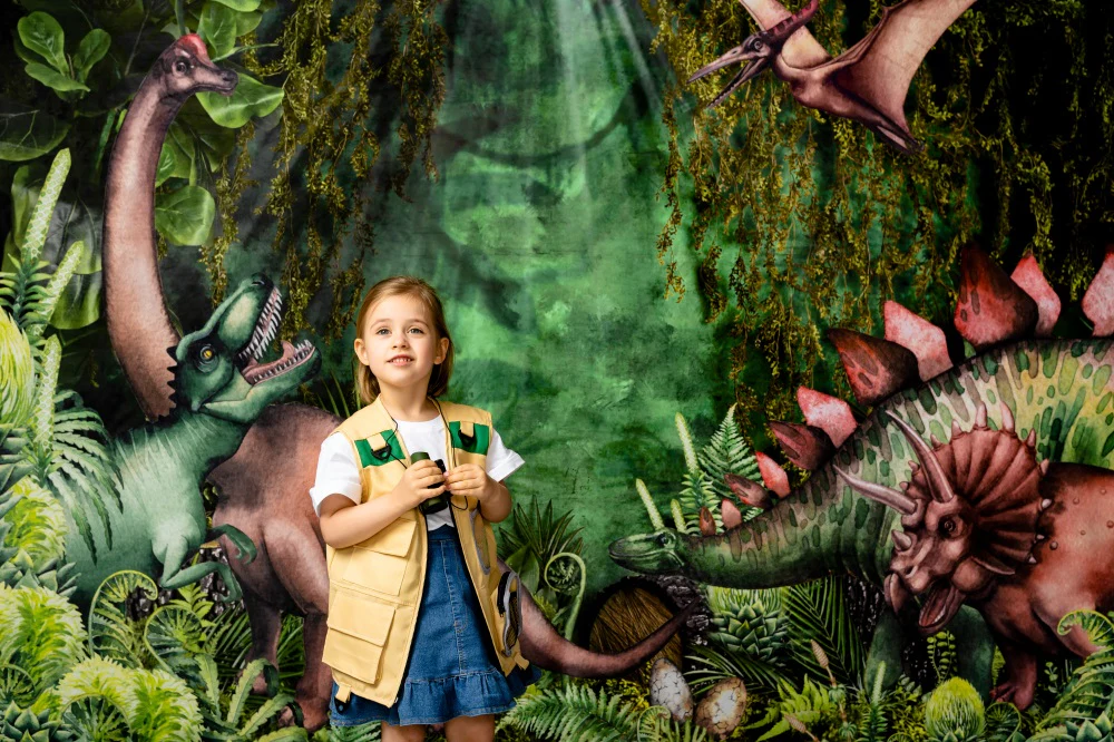 Kate Jungle Adventure Dinosaurs Backdrop Designed by Mandy Ringe Photography - Image 3