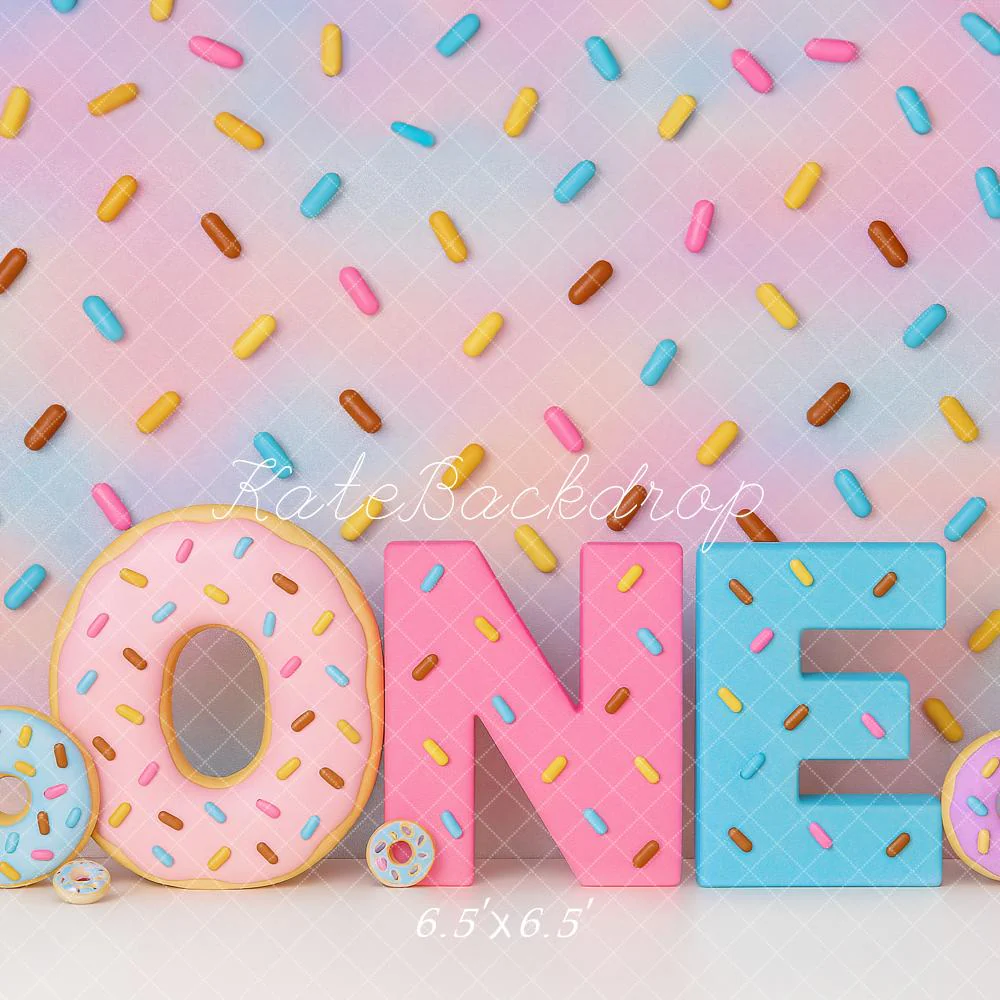 Kate 1st Birthday Donut Pastel Backdrop Designed by Ashley Paul - Image 2