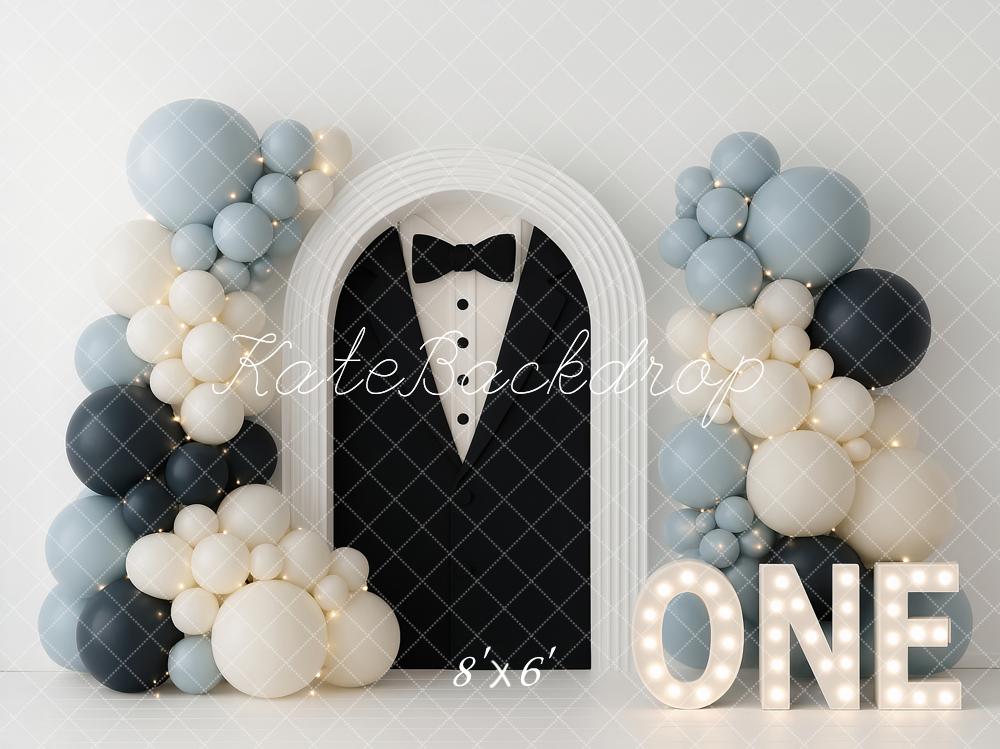 Kate 1st Birthday Tuxedo Balloon Arch Backdrop Designed by Ashley Paul - Image 3