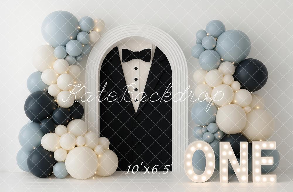 Kate 1st Birthday Tuxedo Balloon Arch Backdrop Designed by Ashley Paul - Image 4