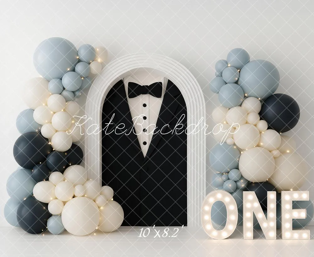 Kate 1st Birthday Tuxedo Balloon Arch Backdrop Designed by Ashley Paul - Image 5