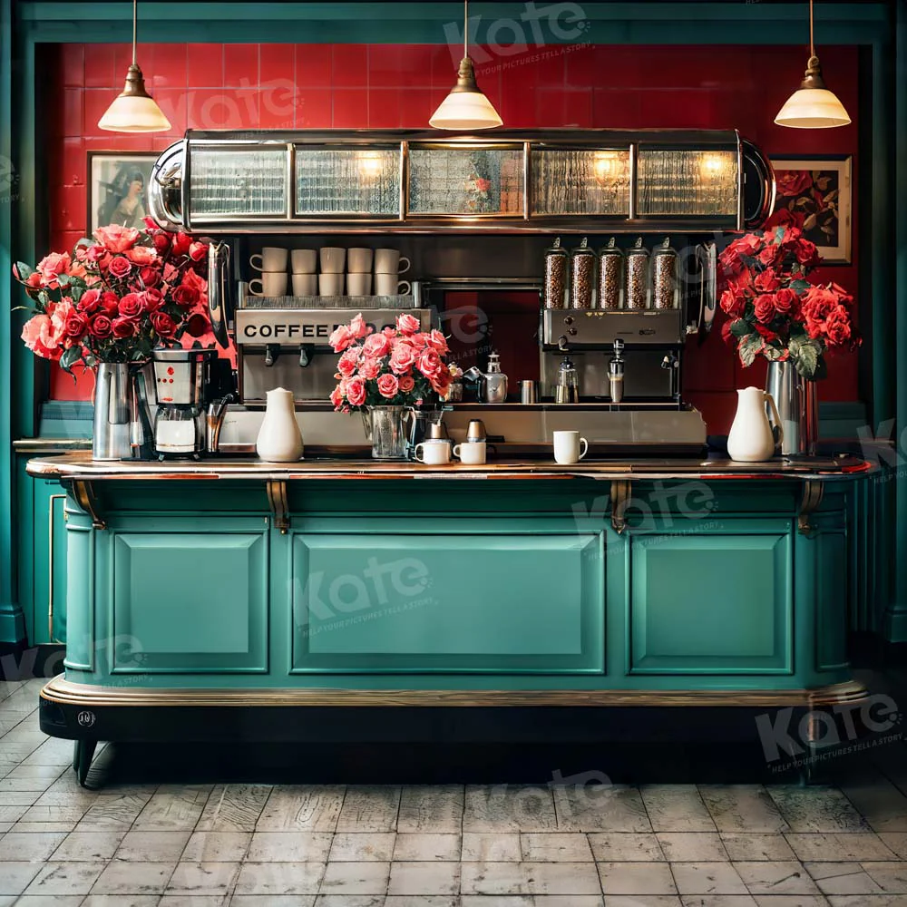 Kate 90's theme Valentine's Day Flower Cafe Backdrop Designed by Emetselch - Image 2