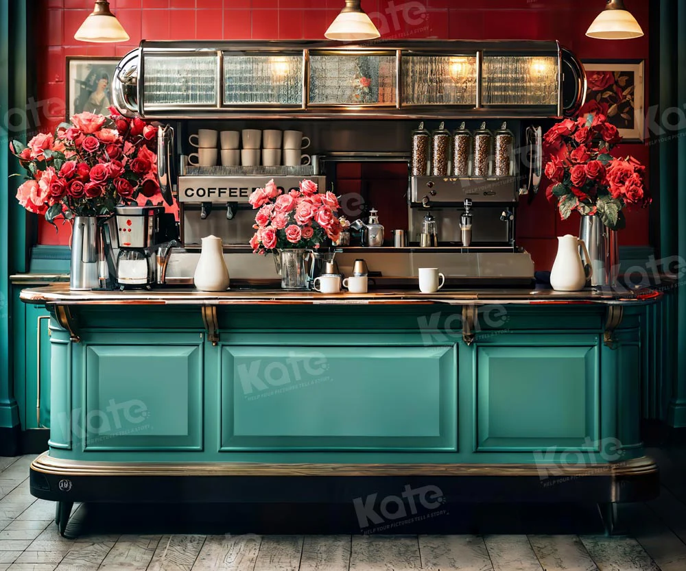 Kate 90's theme Valentine's Day Flower Cafe Backdrop Designed by Emetselch - Image 4