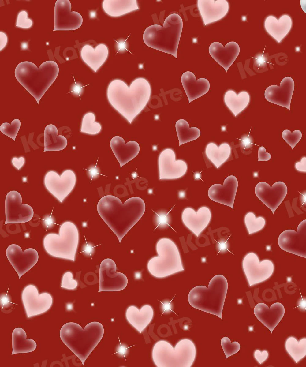 Kate 90s Valentine's Day Red Sweet Heart Love Backdrop for Photography - Image 2