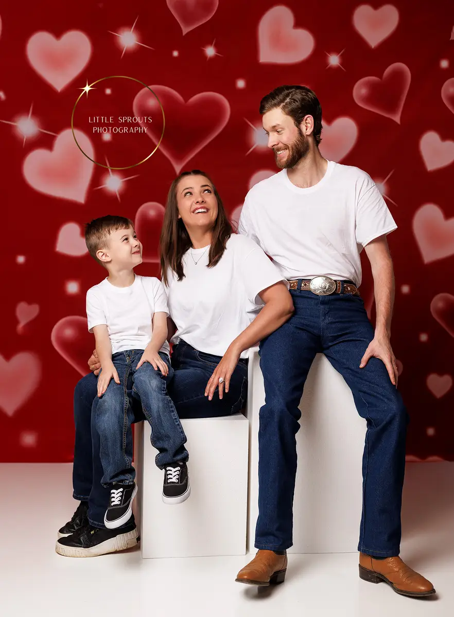 Kate 90s Valentine's Day Red Sweet Heart Love Backdrop for Photography - Image 3