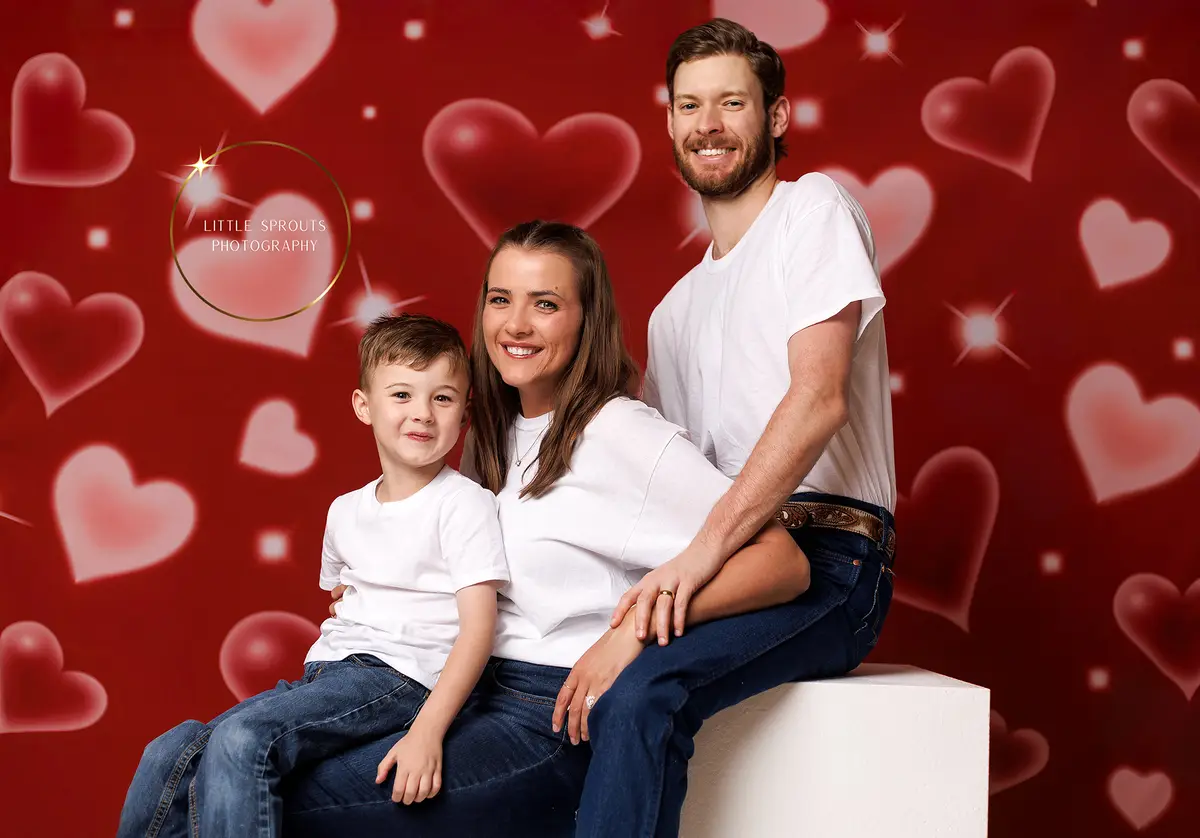 Kate 90s Valentine's Day Red Sweet Heart Love Backdrop for Photography - Image 4