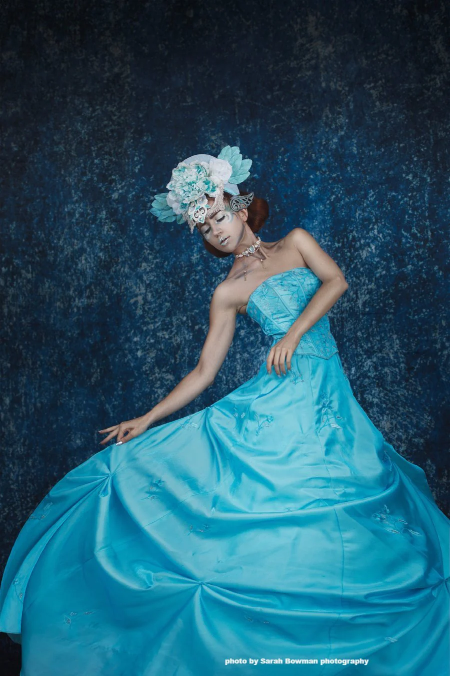 Kate Abstract Blue Backdrop Texture Portrait Retro Background old master Backdrops - Image 3