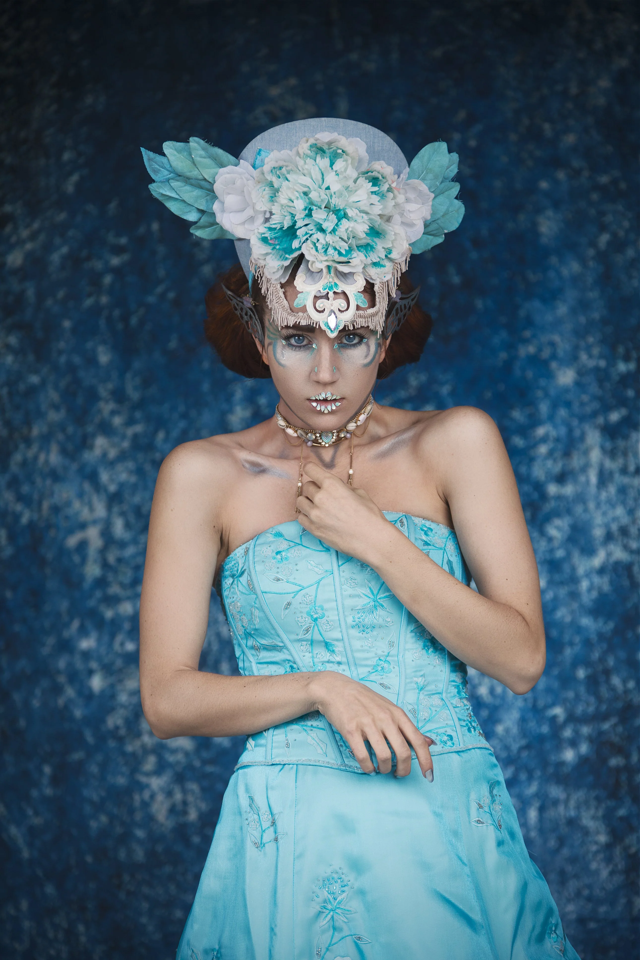 Kate Abstract Blue Backdrop Texture Portrait Retro Background old master Backdrops - Image 5