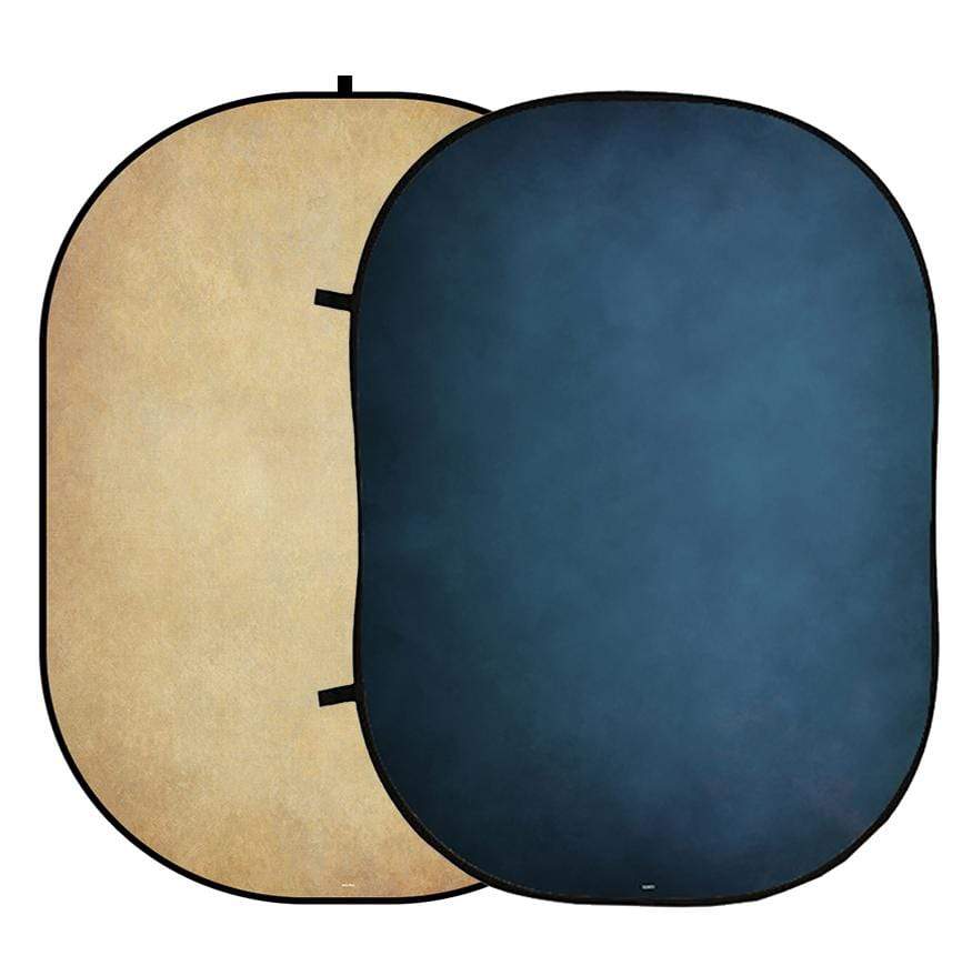 Kate Abstract Cream/Abstract Blue Collapsible Backdrop Photography 5X6.5ft(1.5x2m) - Image 3