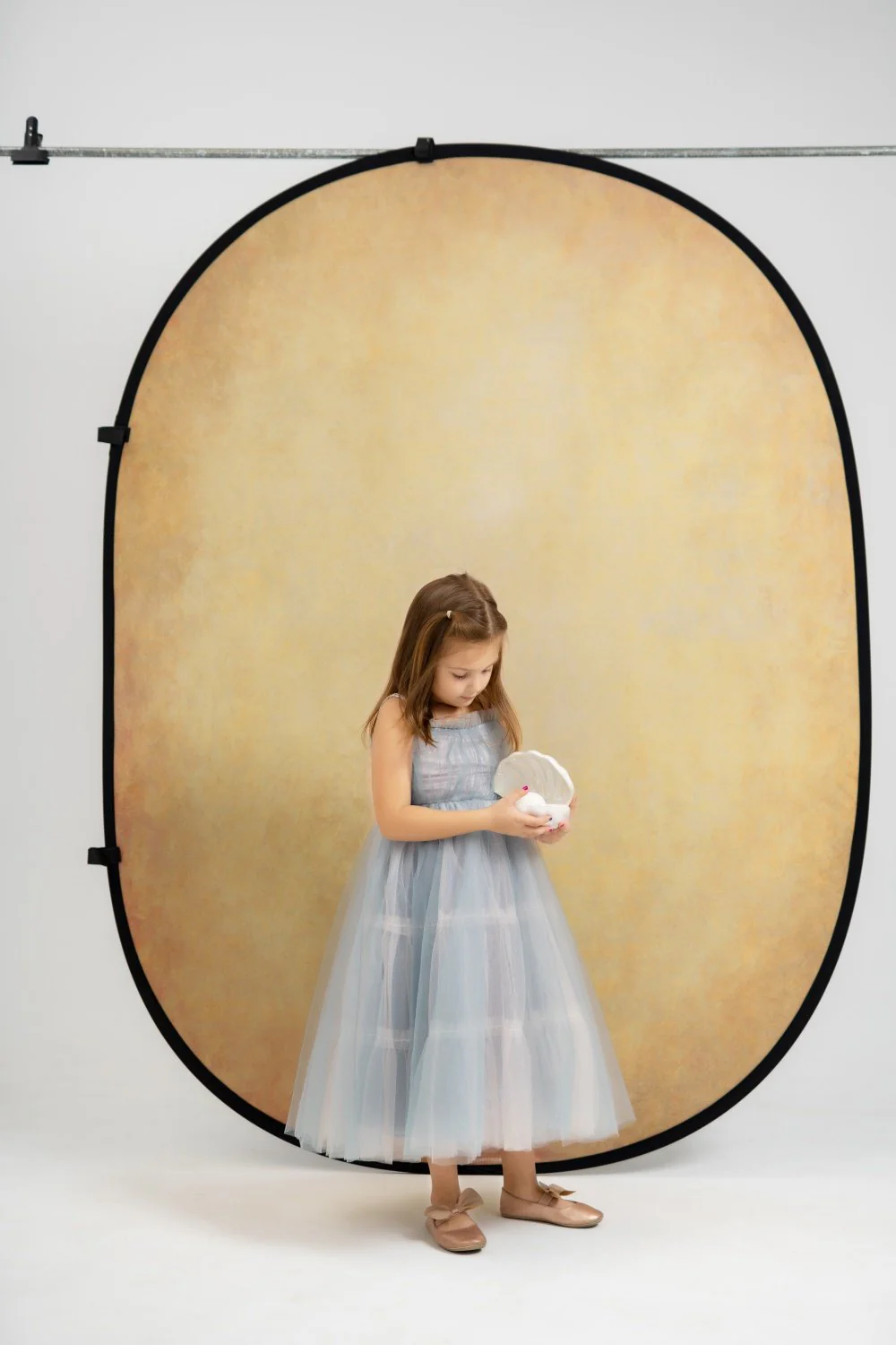 Kate Abstract Cream/Abstract Blue Collapsible Backdrop Photography 5X6.5ft(1.5x2m) - Image 5