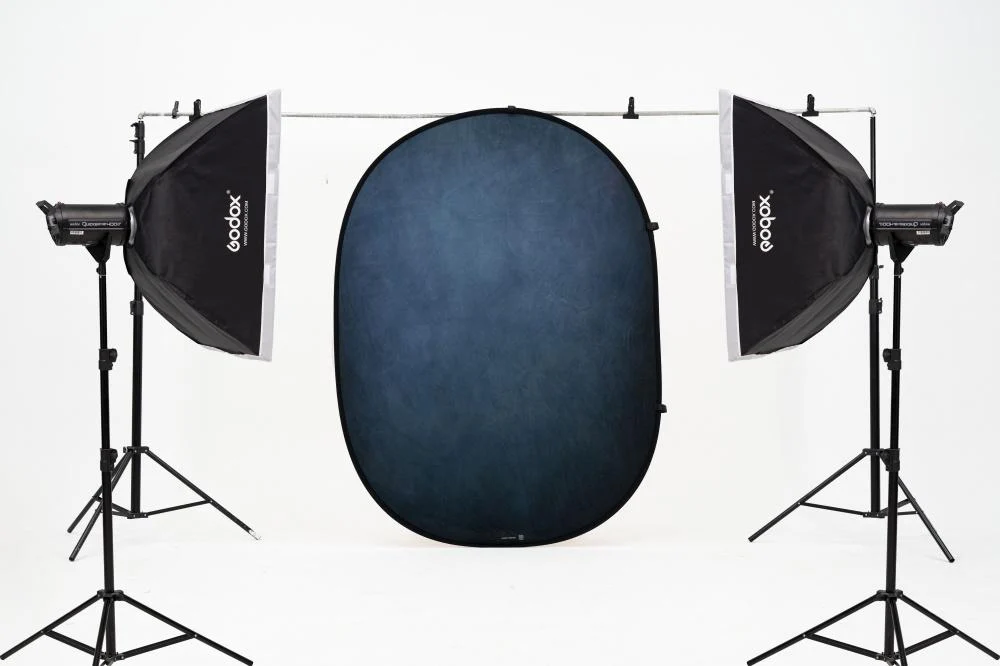 Kate Abstract Cream/Abstract Blue Collapsible Backdrop Photography 5X6.5ft(1.5x2m) - Image 6