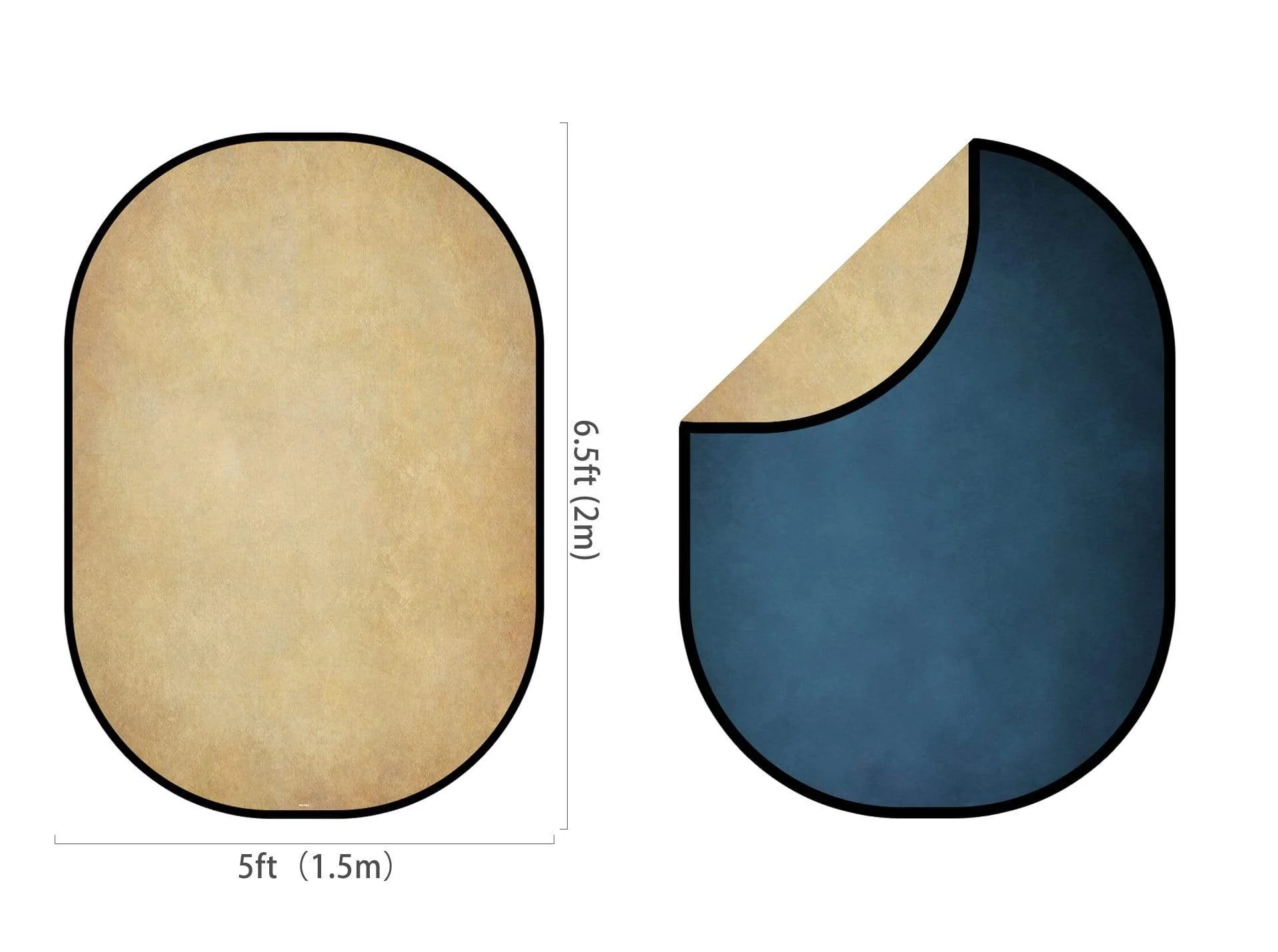 Kate Abstract Cream/Abstract Blue Collapsible Backdrop Photography 5X6.5ft(1.5x2m) - Image 7