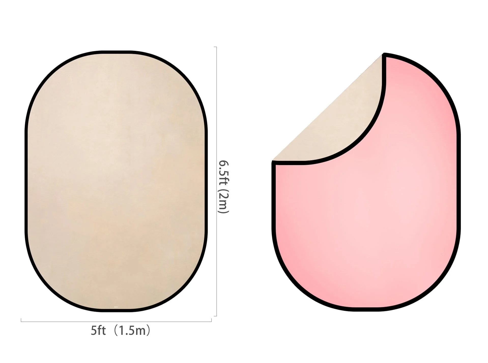 Kate Abstract Cream/Abstract Pink Collapsible Backdrop Photography 5X6.5ft(1.5x2m) - Image 5