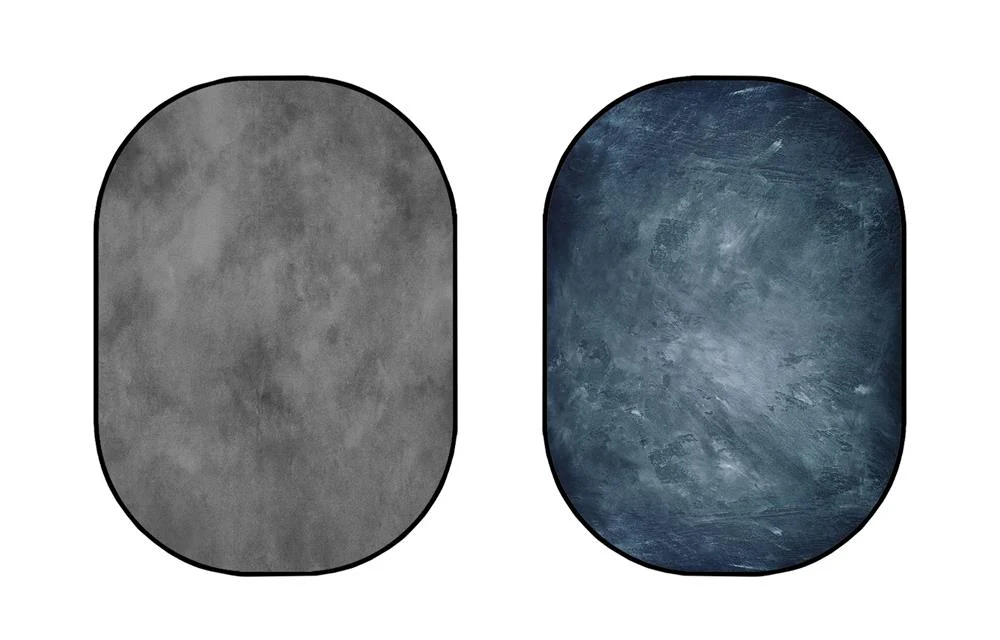 Kate Abstract Faded Blue/Abstract Gray Collapsible Backdrop Photography 5X6.5ft(1.5x2m) - Image 2