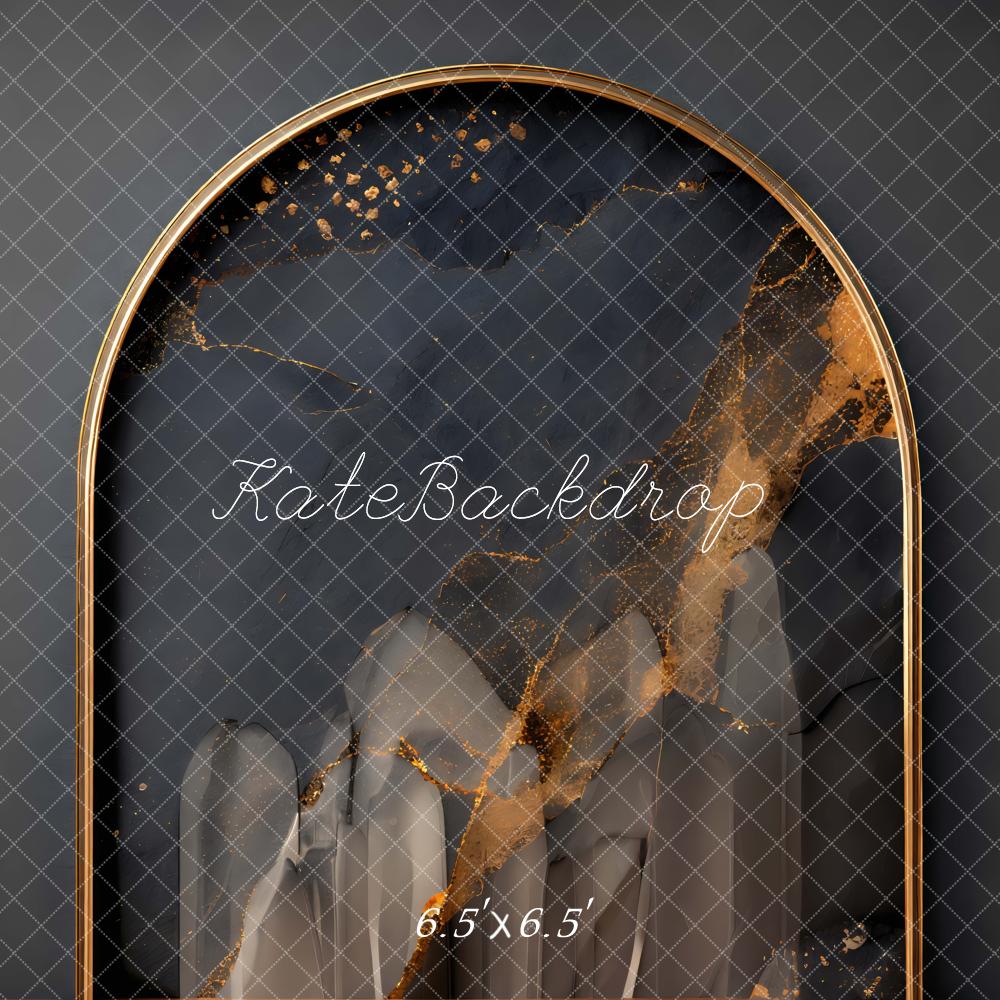 Kate Abstract Gold Arch Black Wall Backdrop Designed by Mini MakeBelieve - Image 2