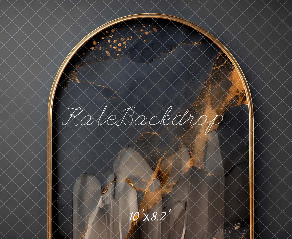 Kate Abstract Gold Arch Black Wall Backdrop Designed by Mini MakeBelieve - Image 6