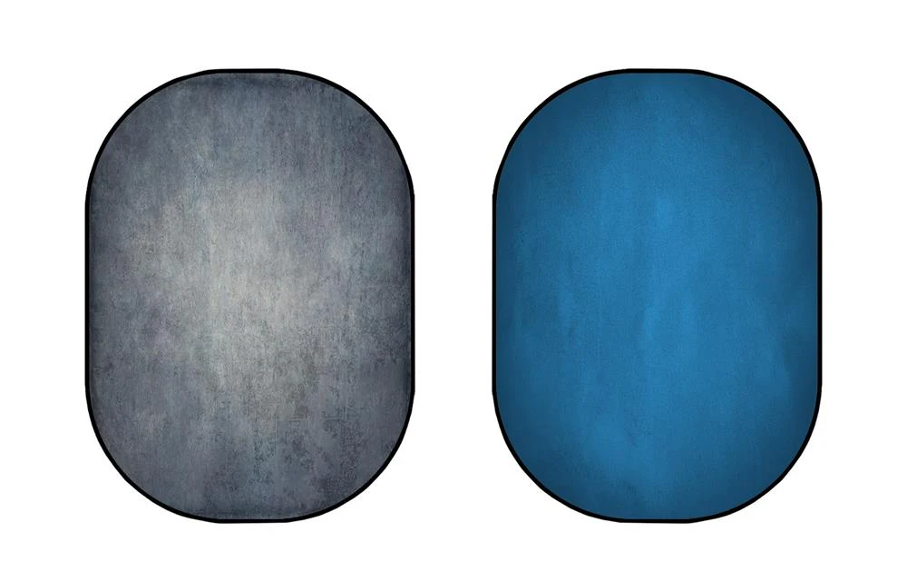 Kate Abstract Gray Green/Abstract Royal Blue Collapsible Backdrop Photography 5X6.5ft(1.5x2m) - Image 2