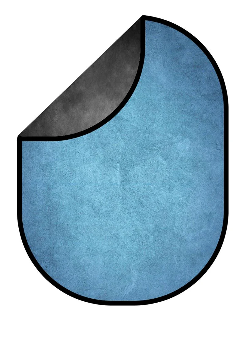 Kate Abstract Ocean Blue /Dark Gray Collapsible Backdrop Photography 5X6.5ft(1.5x2m) - Image 2