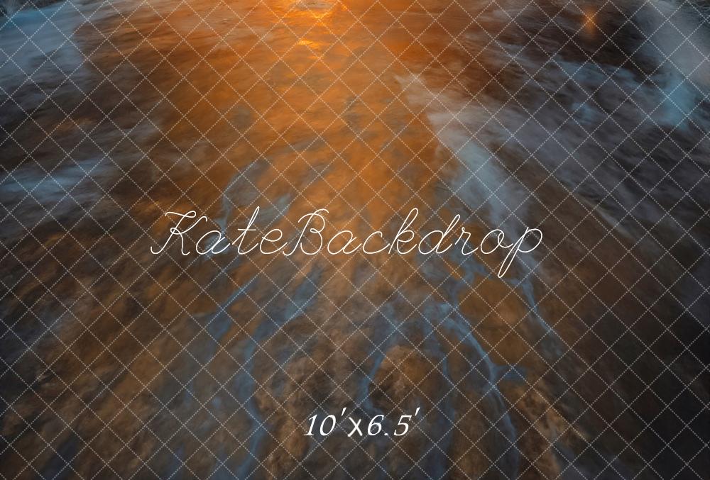 Kate Abstract Orange Blue Texture Fleece Backdrop Designed by Emetselch - Image 2