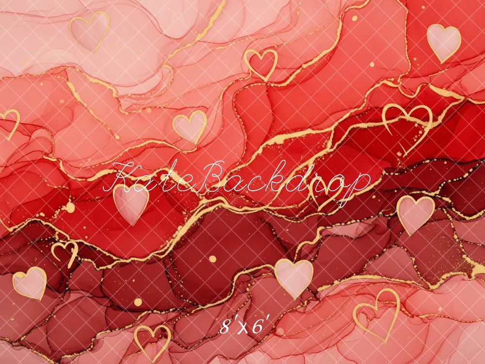 Kate Abstract Pink Red Gold Hearts Backdrop Designed by Patty Robert - Image 3