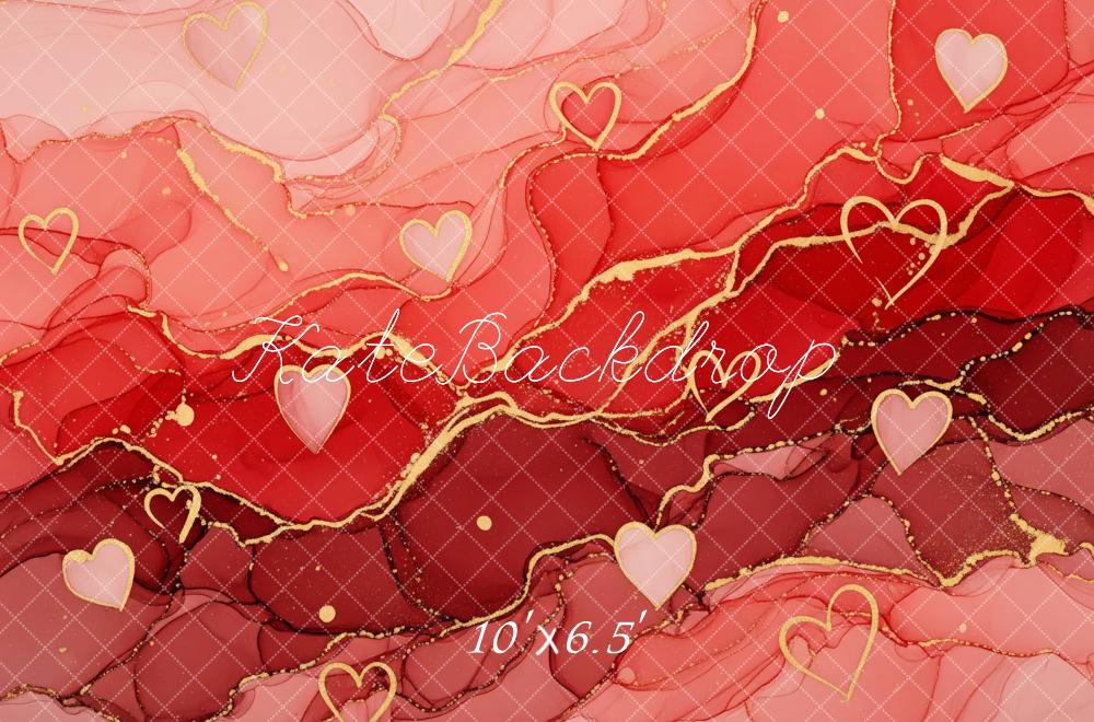 Kate Abstract Pink Red Gold Hearts Backdrop Designed by Patty Robert - Image 4