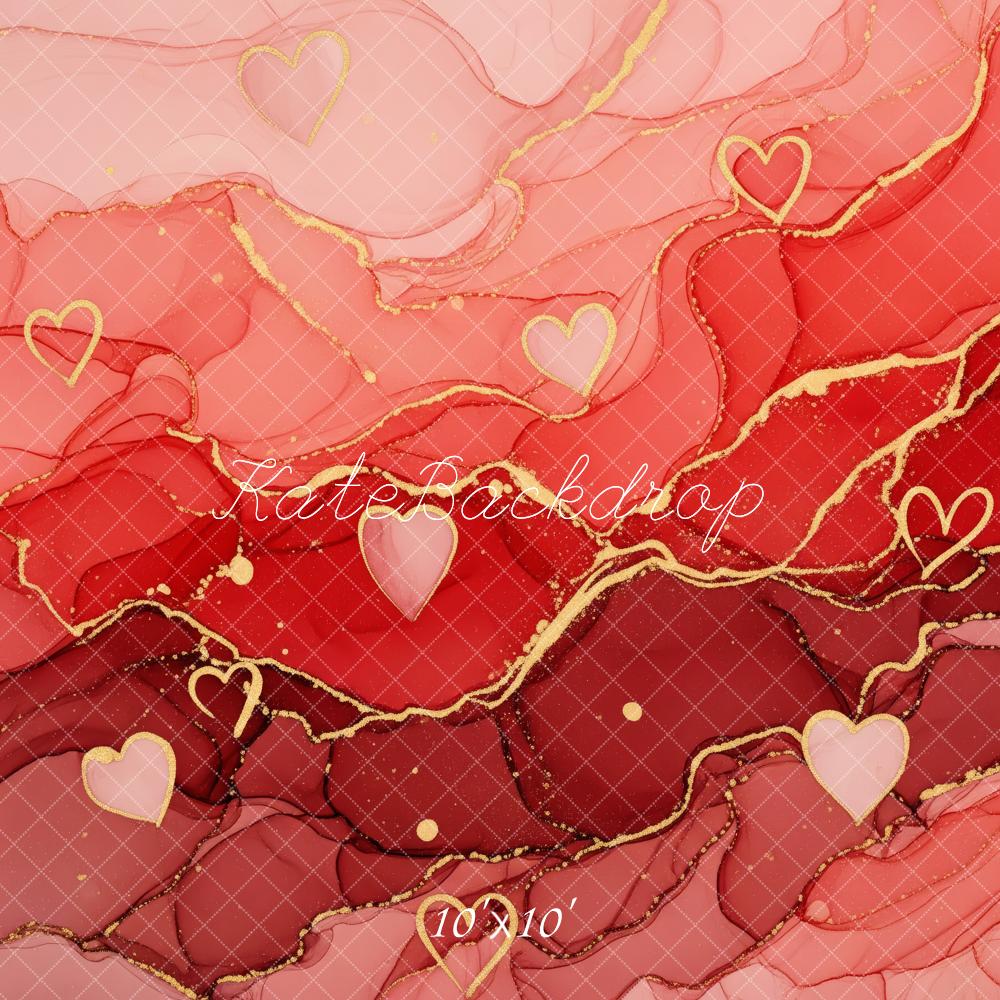 Kate Abstract Pink Red Gold Hearts Backdrop Designed by Patty Robert - Image 7