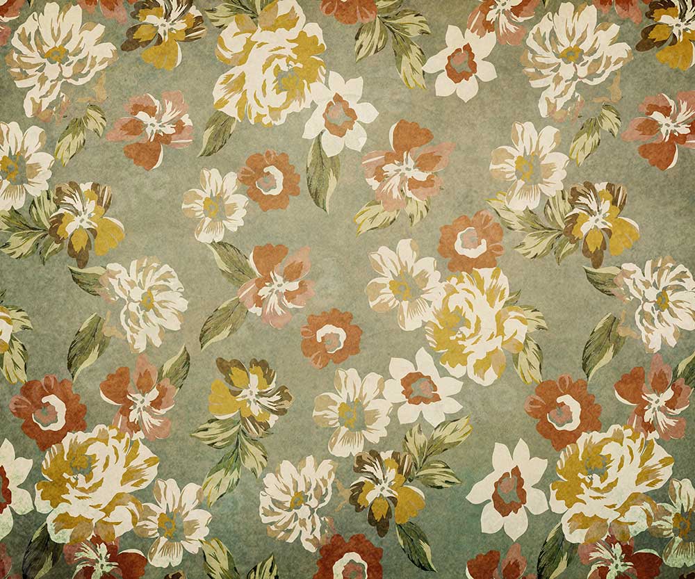Kate Abstract Retro Flower Green Leaves Backdrop for Photography - Image 3