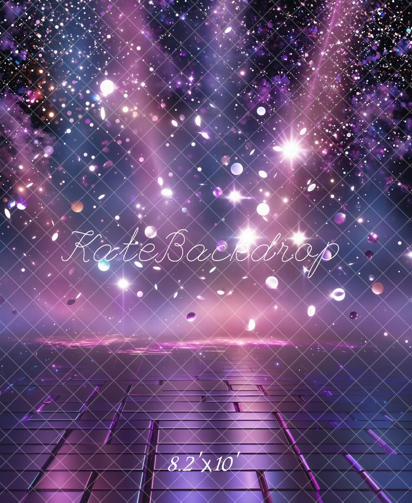 Kate Abstract Sparkle Light Rays Purple Fleece Backdrop Designed by Chain Photography - Image 3