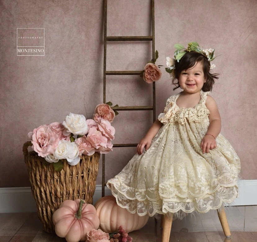 Kate Abstract Brown Beige Little Green Color Backdrop designed by Veronika Gant - Image 9