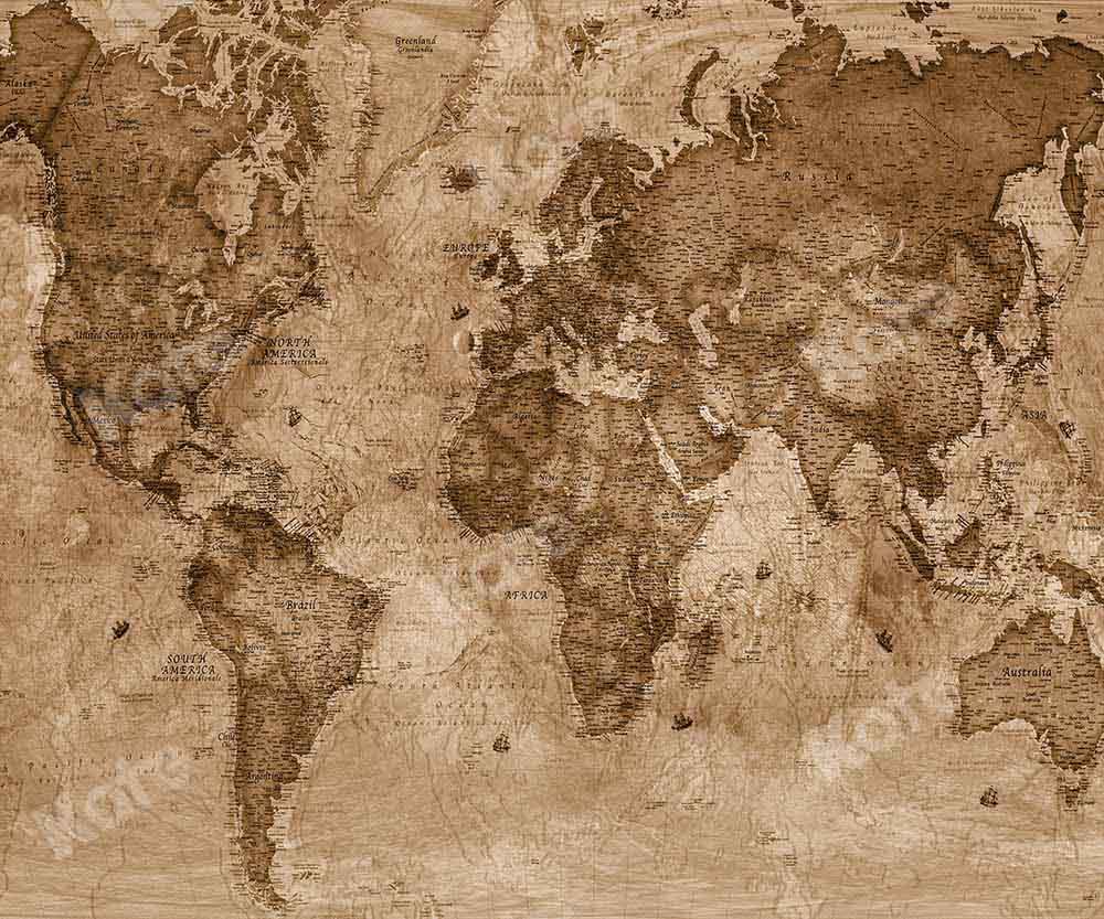 Kate Abstract World Map Retro Backdrop Designed by Chain Photography - Image 2